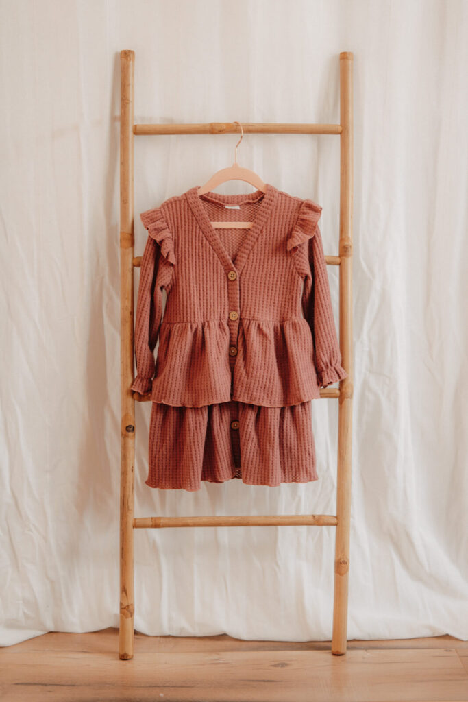kundenkleiderschrank, kleid in mauve fuer kinder